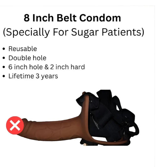 8 Inch silicon Condom with Belt