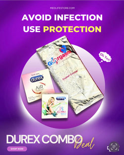 Durex Combo Deal - 1 Silicon Condom , 1 Box of Chewing Gum , 1 box of 3 Durex condoms